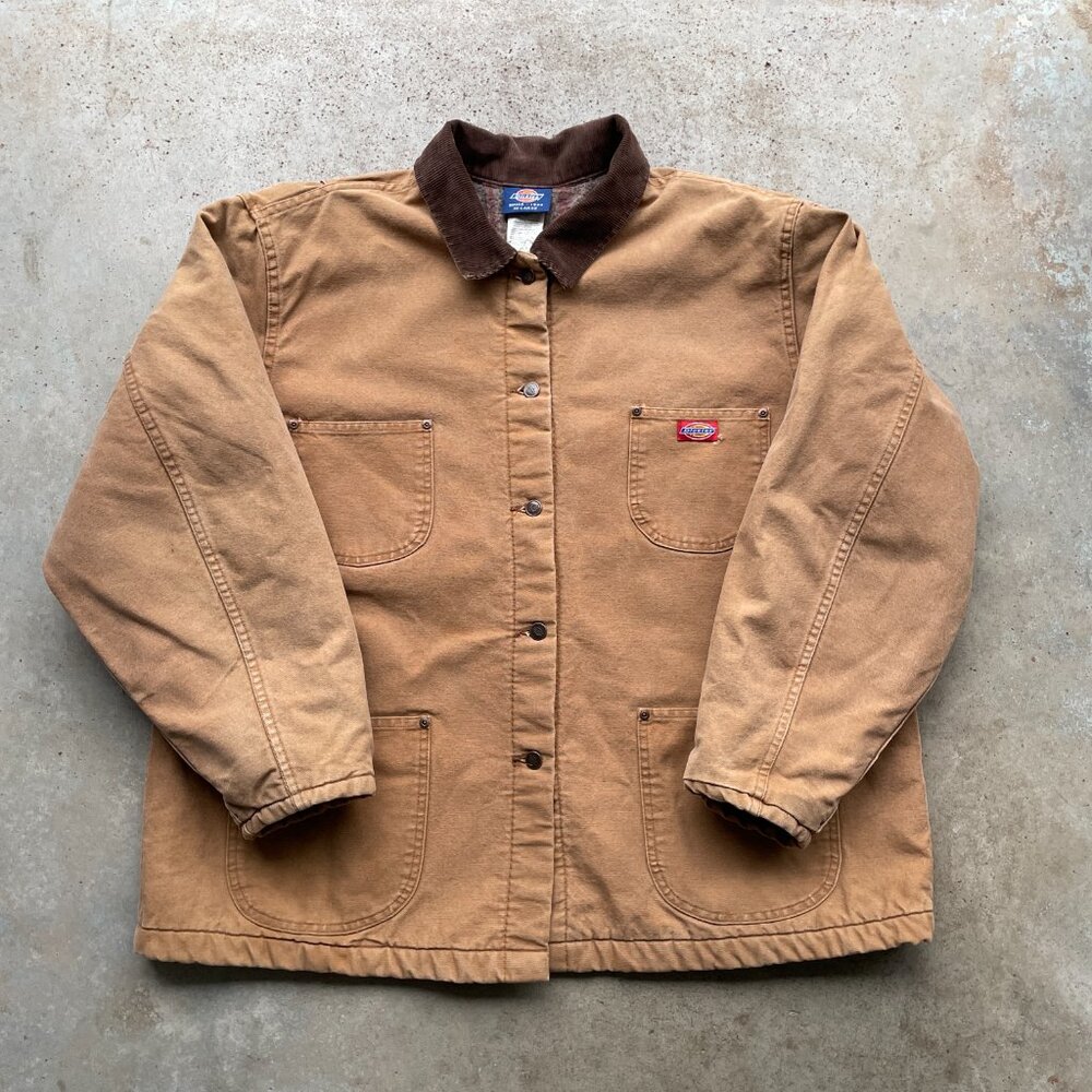 Vintage Dickies Chore Jacket Blanket Lined Tan Duck Canvas Men's XXL